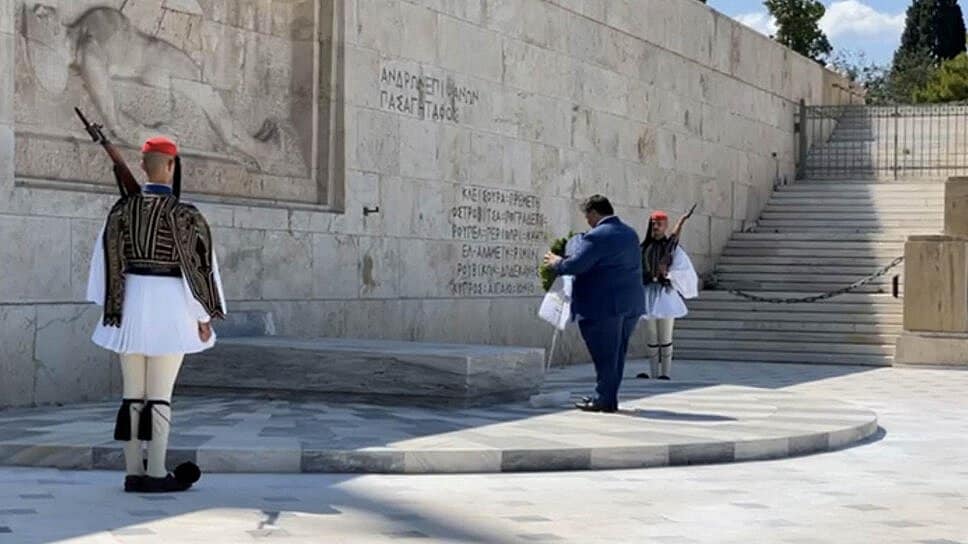 AHEPA dignitaries at the Tomb of the Unknown Soldier in Athens